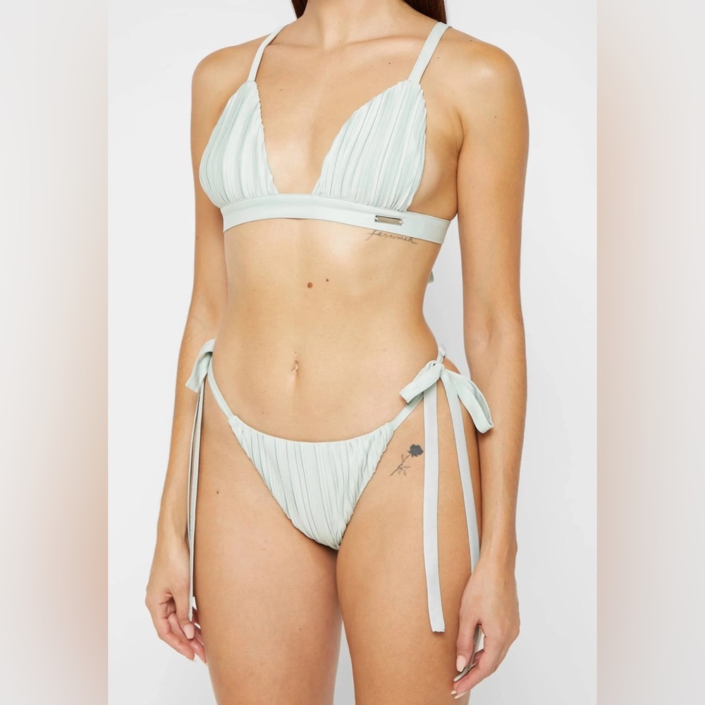 PLEATED SATIN BIKINI SET